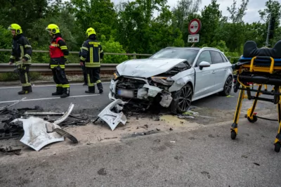 Verkehrsunfall im Bereich der Donaubrücke - Sechs Personen verletzt SB-202405250855-036.jpg