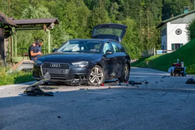 Schwerer Motorradunfall fordert zwei Verletzte - Feuerwehr, Notarzthubschrauber und Polizei im Einsatz DSC-6213.jpg