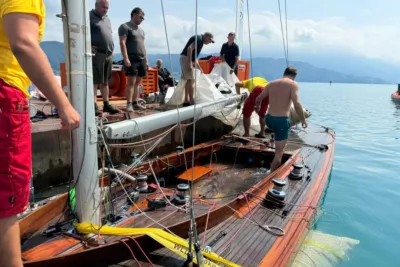 Wasserrettung hebt wertvolles Holzboot aus 130 Meter Tiefe 2024-08-17-Bootsbergung-Attersee-02.jpg