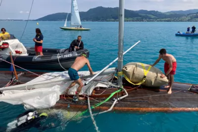 Wasserrettung hebt wertvolles Holzboot aus 130 Meter Tiefe 2024-08-17-Bootsbergung-Attersee-03.jpg