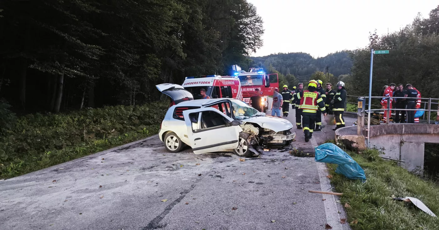 Verkehrsunfall in Vorderstoder fordert eine verletzte Person