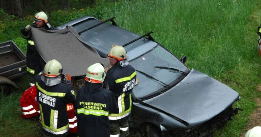 Titelbild: PKW kracht gegen Erdwall - Lenker verletzt