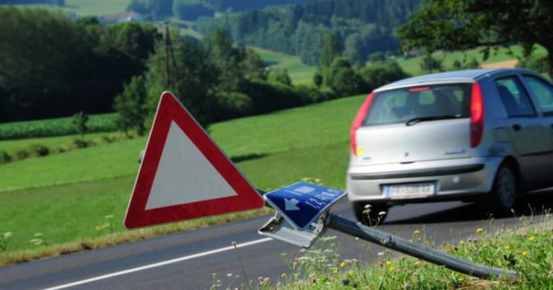 Titelbild: Pkw schleuderte gegen Verkehrszeichen und Obstbäume