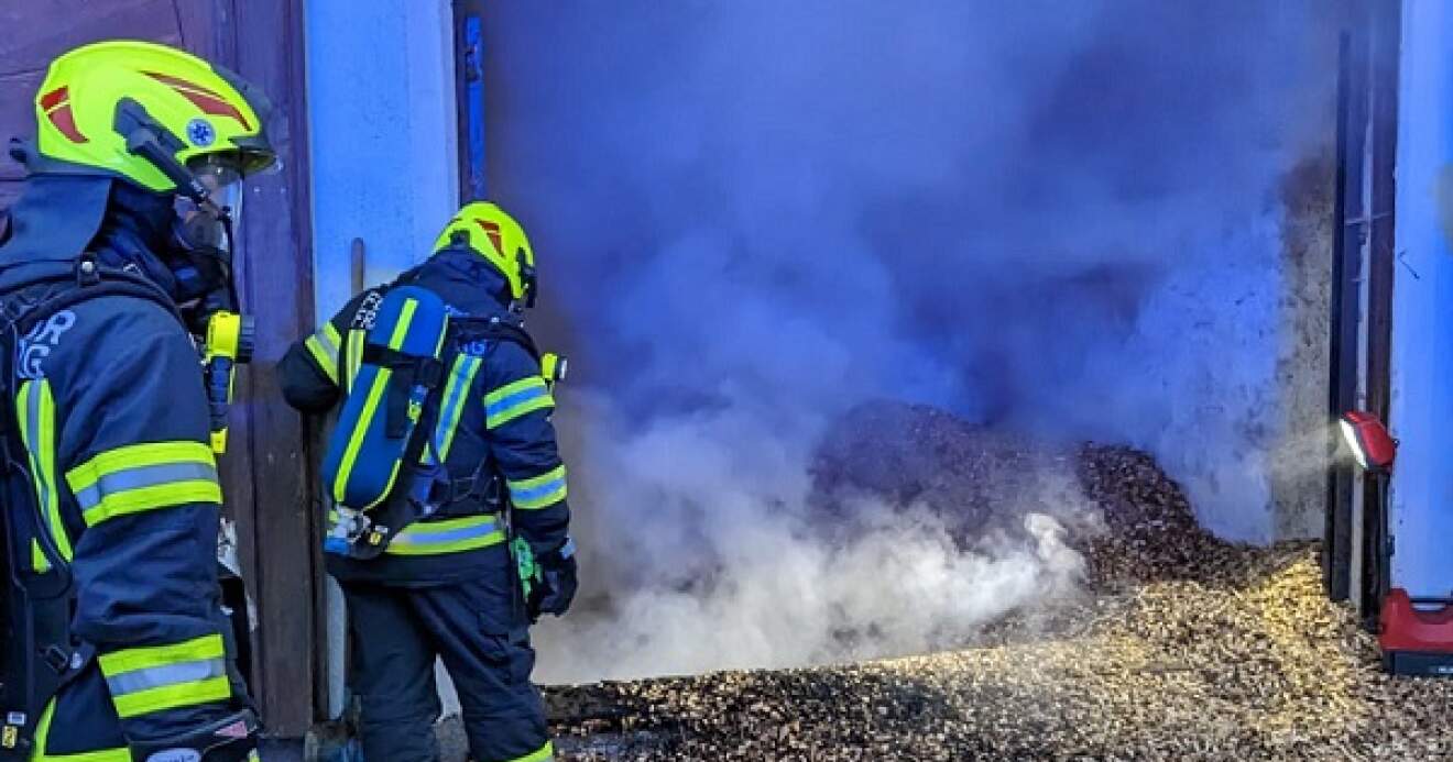 Brand in Hackschnitzellager